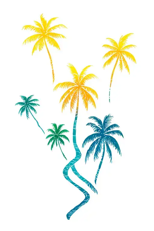 4 Palm Trees Realism Color
