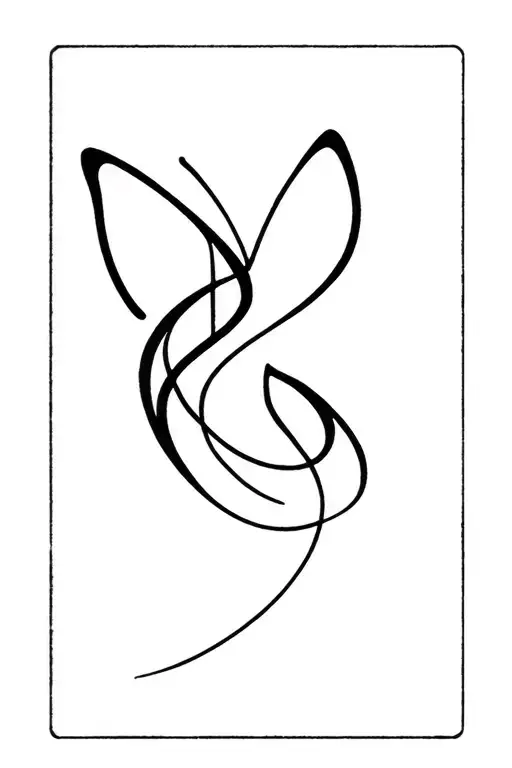 Butterfly Music Note Intertwined