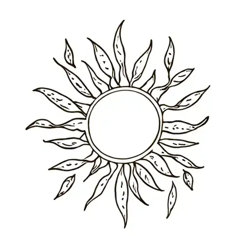 Sun With Yeast Figures Surrounded By Olive Leaves