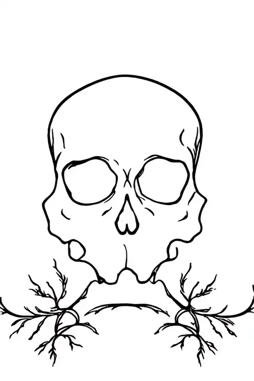 Skull Ith Black Vines