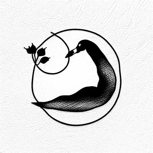 Semicolon Tattoo With A Sleeping Swan