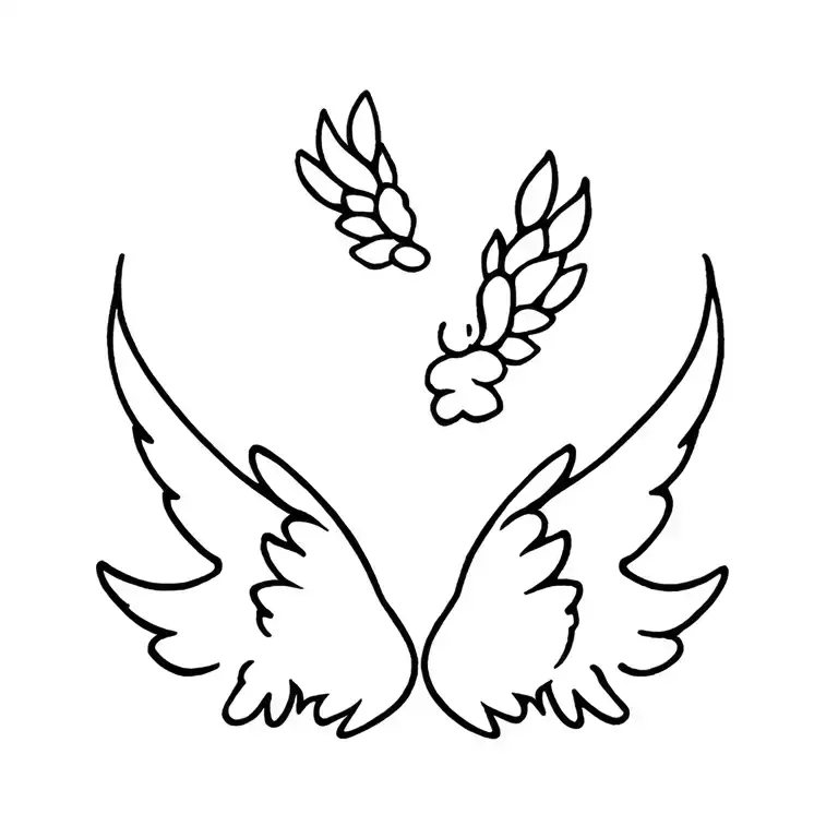 Paws With Angel Wings Flying Away Seen