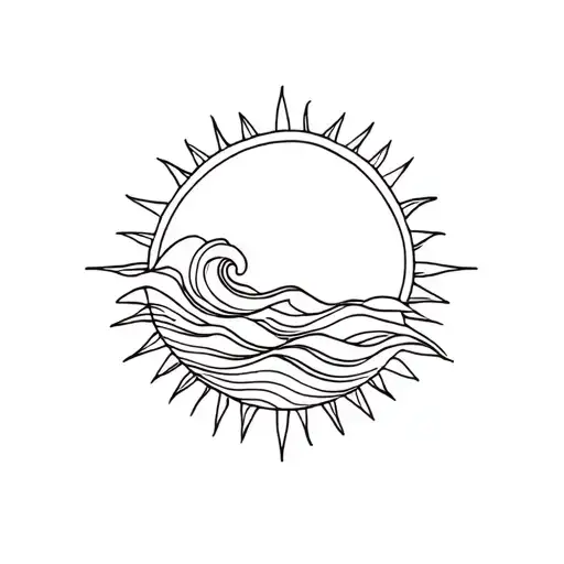 Realistic Sun And Waves Forming