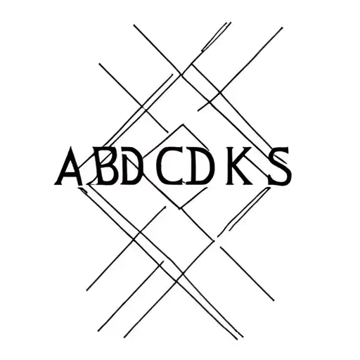 Overlapping Letters 'Abcdks' Diamond Shaped Line Outlining