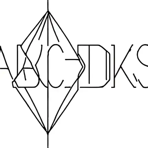 Overlapping Letters On Top Of One Another 'Abcdks' Diamond Shaped Line Outlining
