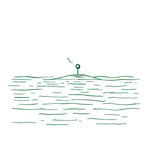 A Single Green Light In The Distance Across The Water