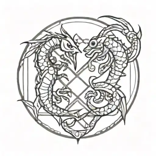 Scorpio And Pisces Zodiac Symbols Intertwined