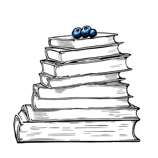 Pile Of Books And Blueberries