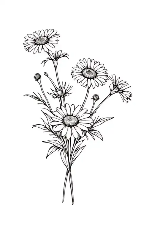 Aster And Daisy Flower Bouquet