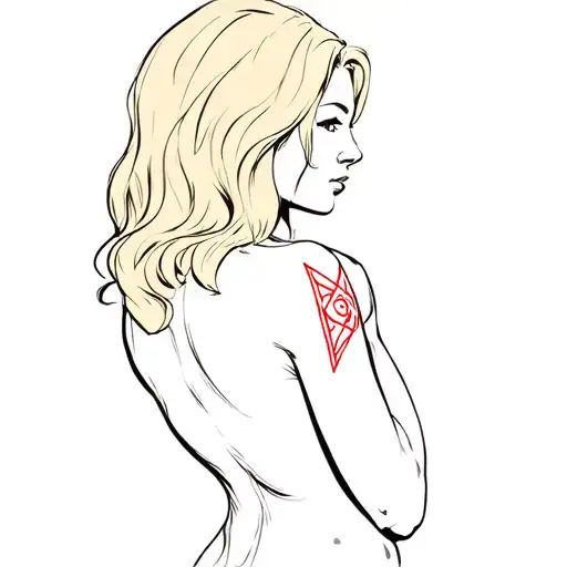 Fighting Shy Blond Woman With A Sheild