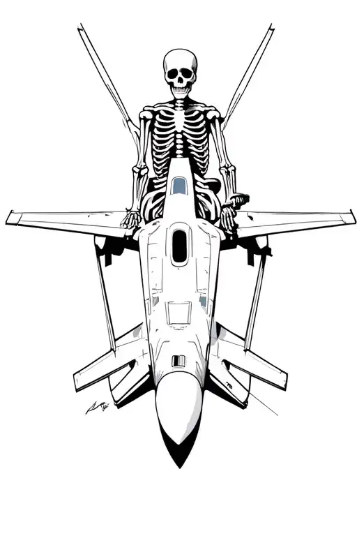 A Skeleton Riding An F-16