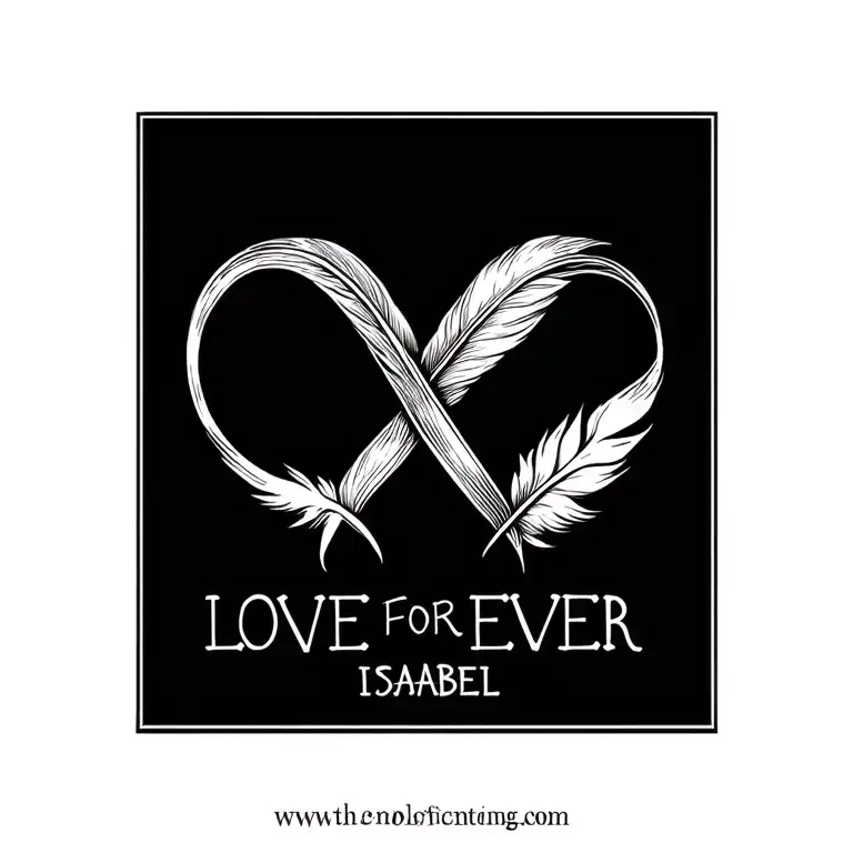 Quill With Infinity Sign Heart Cardio Gram Words Love For Ever Isabel