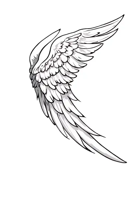 Angel Wings Resting White And Grey