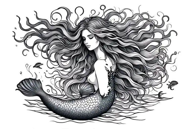 Mermaid With Sea Creatures