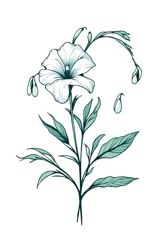 Snow Drop Flower And Morning Glory Flower Bouquet