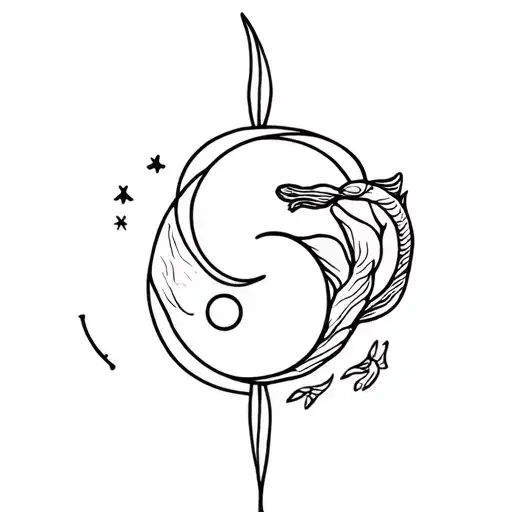 Pisces Zodiac And Yin Yang And Orca Whale