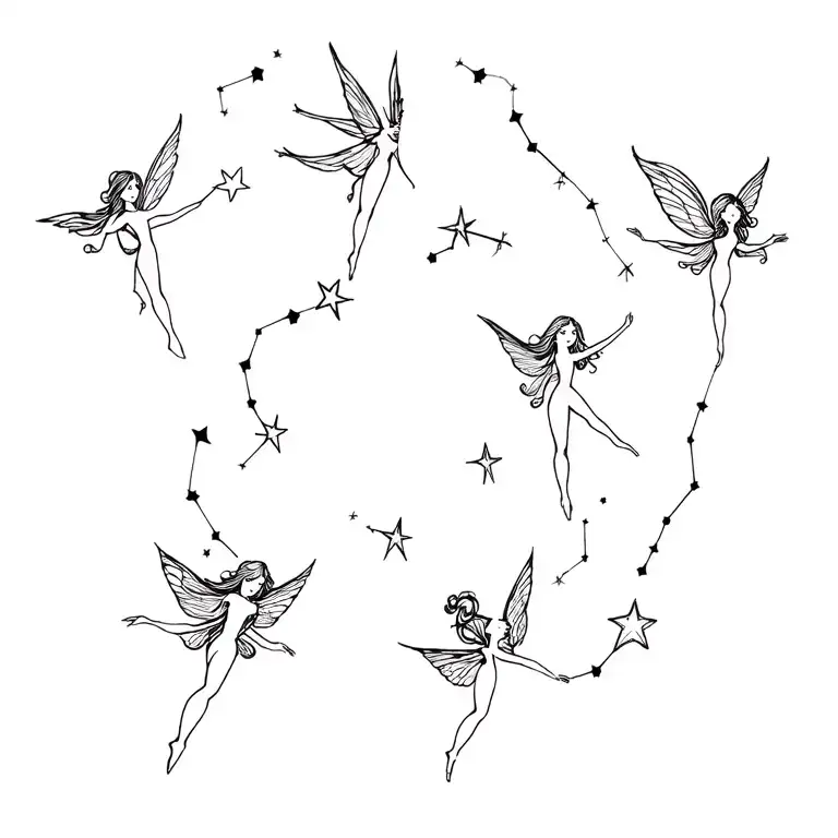 I Want Six Fairies Flying Around Stars And Constellations S