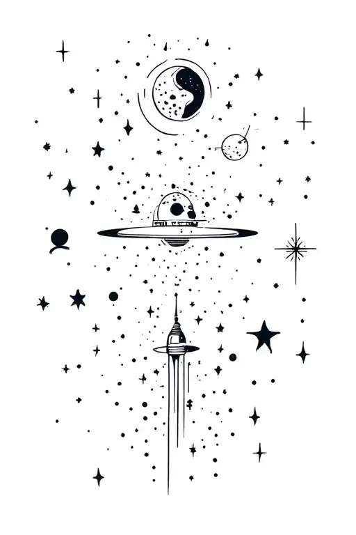 Space Tattoo Design With A Bit Of Everything