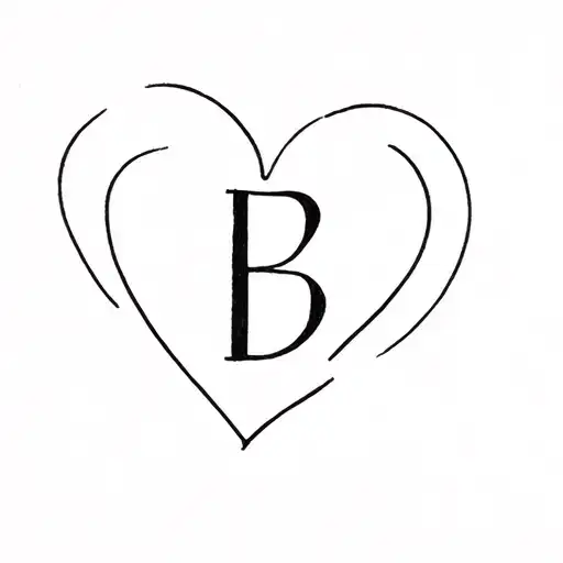 Heart Shaped Tatoo Idea Based Letter B