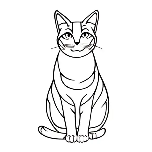 Abstract Illustration Of Standing Curious Cat