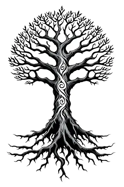 Yggdrasil With Three Great Roots