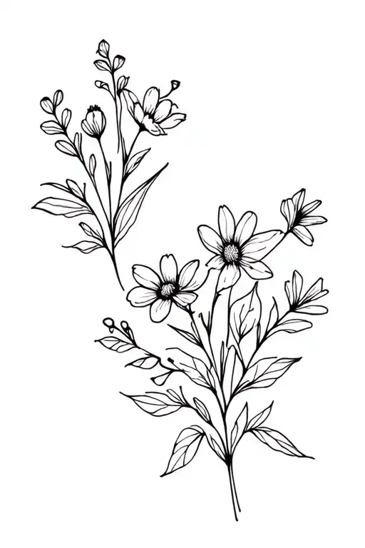 Birth Month Flowers Bunch