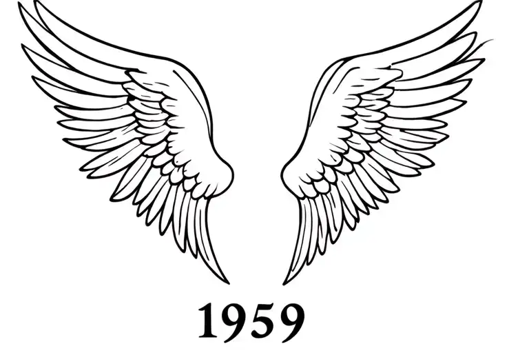 Simple Angel Wings With The Year 1959