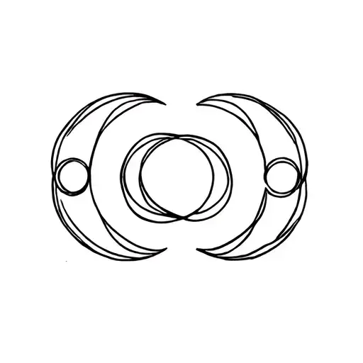 Triple Moon Symbol Intertwined