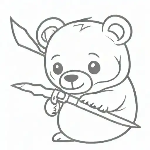 Cute Killer Bear With Knife