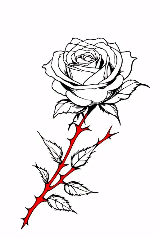 Black Rose With Red Thorns