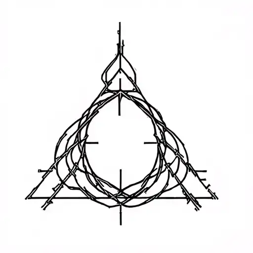 Deathly Hallows Symbol Intertwined With Circuitry Forming The Shape