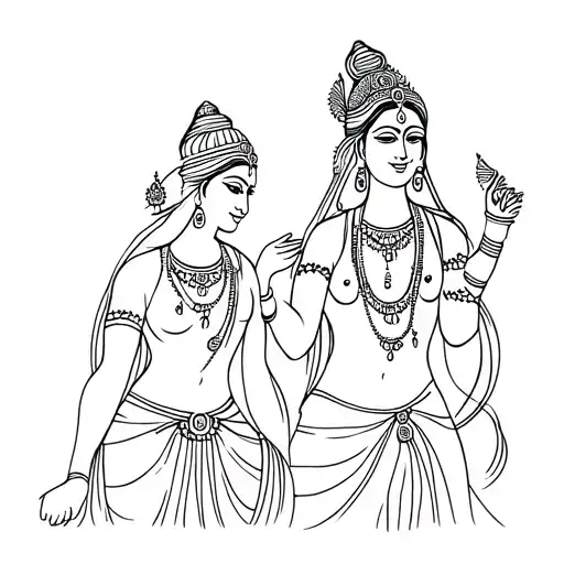 Krishna And Kali Goddess