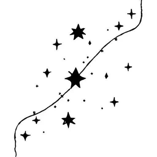 Moon And Orion's Belt And Stars