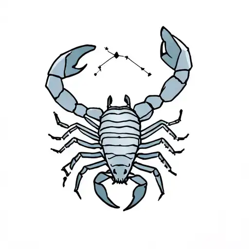 A Scorpion With The Scorpio Constellation Through It And A Scorpio Symbol At The Tip Of The Tail