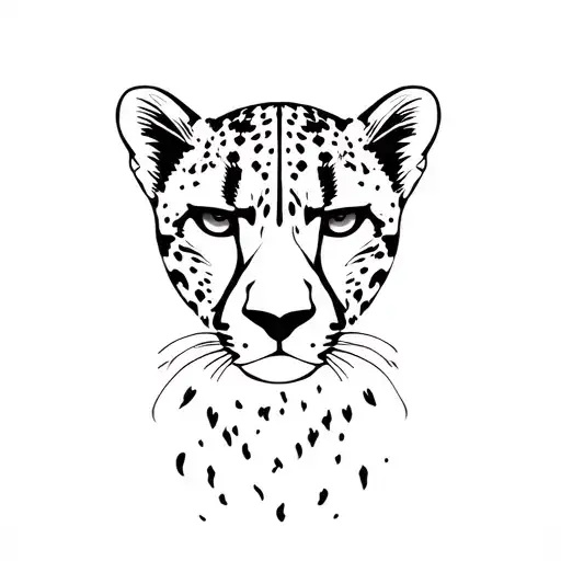 Cheetah Face Outline