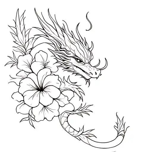 Dragon And Hibisus