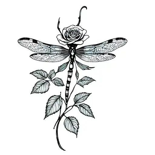Dragonfly With A Rose Body Tiger