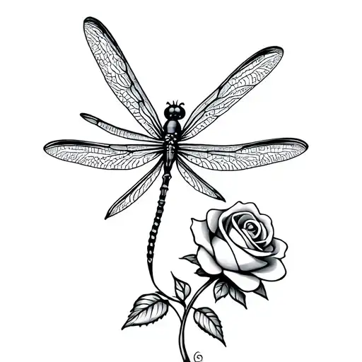 Dragonfly With A Rose Body