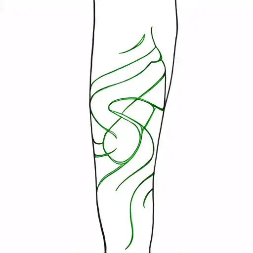 Green Tattoo On My Bend His Knee