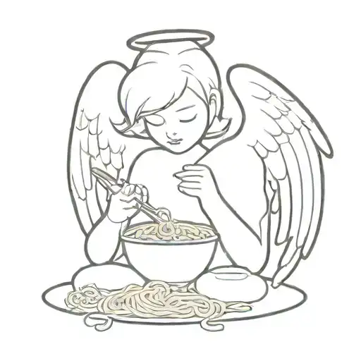 Angel Eating Noodles