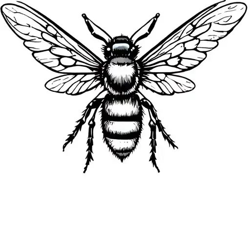 Bee With Cancer Ribbon Wings