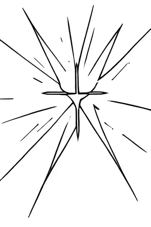 Bird Flying With Three Sharp Crosses Shining Brightly