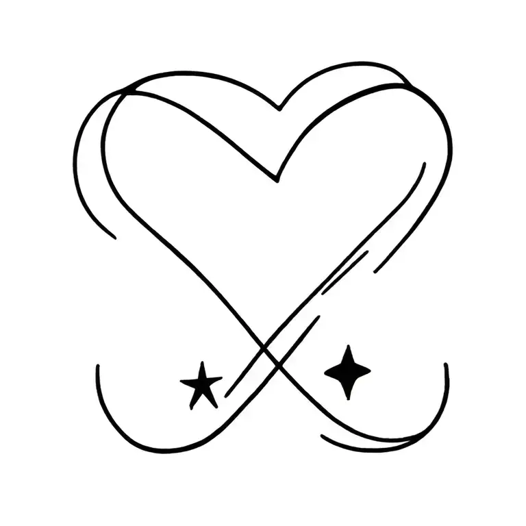 Gottic Infinity Symbol With Hart And Star