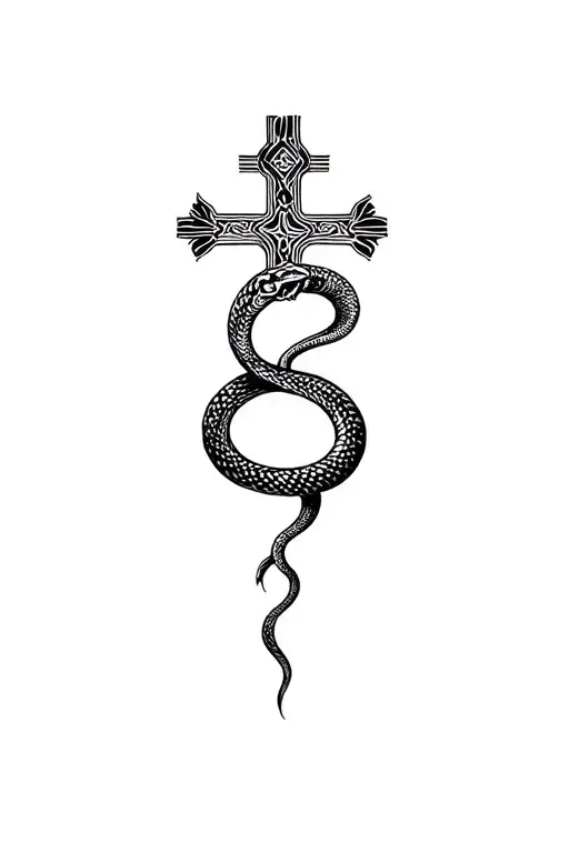 Christian Cross Snake Lust Fight Evil