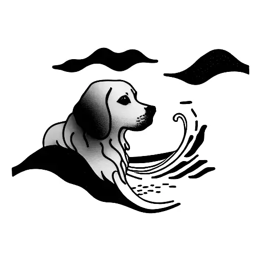 Golden Retriever Mountain Ocean Wave Music