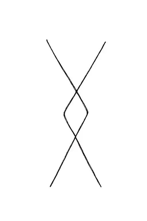 Double X's Combined Together Small Fine Line