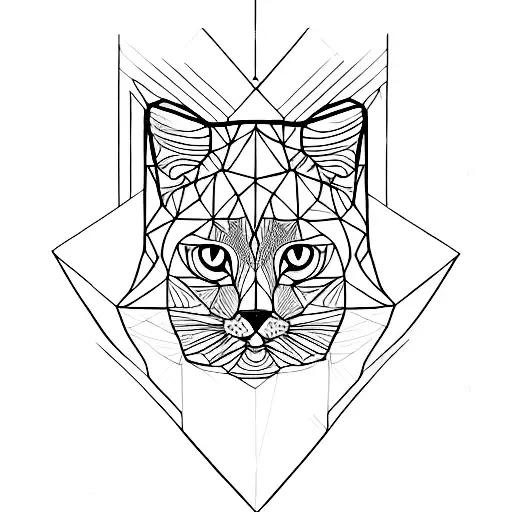 A Tattoo Of A Geometric Cat