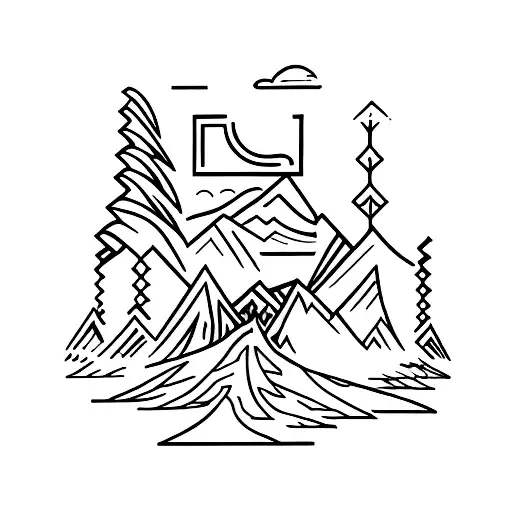 Montains Ukrainian Symbol
