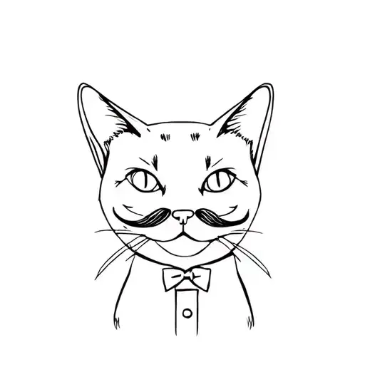 Tuxedo Cat With Moustache