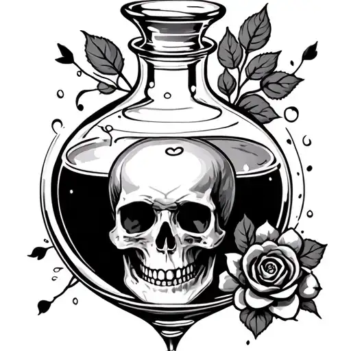 Simple Love Potion With Skull Inside